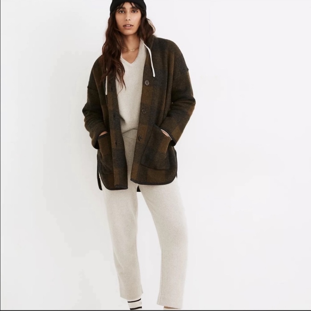 Madewell buffalo plaid merino wool coat